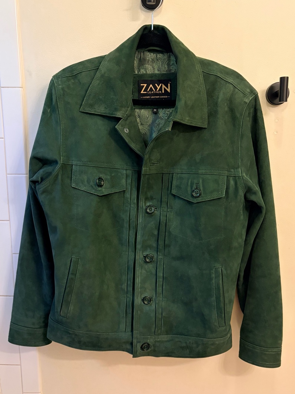 ZAYN leather jacket suede green men’s medium